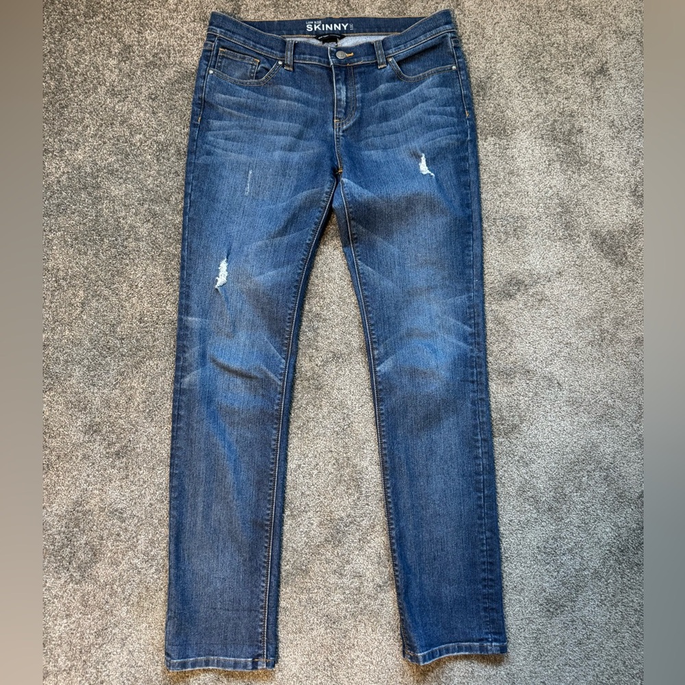 New York & Company Distressed Blue Jeans